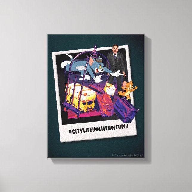 Tom & Jerry Luggage Crash Photograph Canvastryck (Framsida)