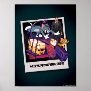 Tom & Jerry Luggage Crash Photograph Poster