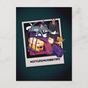 Tom & Jerry Luggage Crash Photograph Vykort