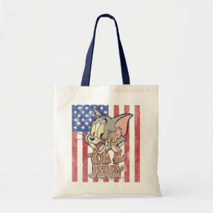 Tom & Jerry med US-flagga Tygkasse