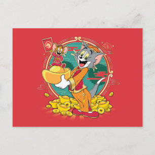 Tom & Jerry New Years Red Kuvert Helg Vykort