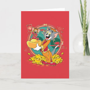 Tom & Jerry New Years Red Kuvert Helgkort