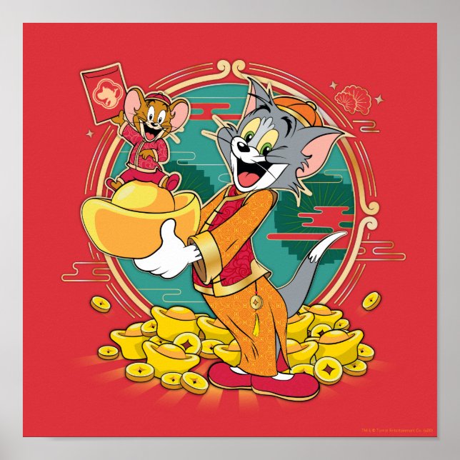 Tom & Jerry New Years Red Kuvert Poster (Framsidan)