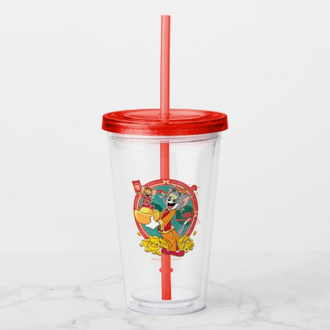 Tom & Jerry New Years Red Kuvert Take Away Mugg (Framsida)