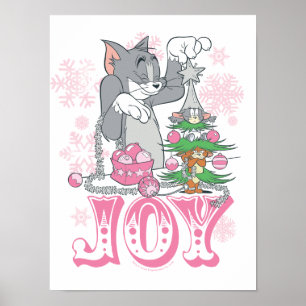 Tom, Jerry och Nibbles Decorating Joy Poster