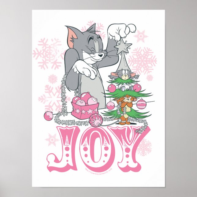 Tom, Jerry och Nibbles Decorating Joy Poster (Framsidan)