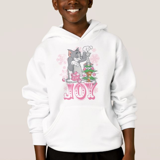 Tom, Jerry och Nibbles Decorating Joy T Shirt (Framsida)
