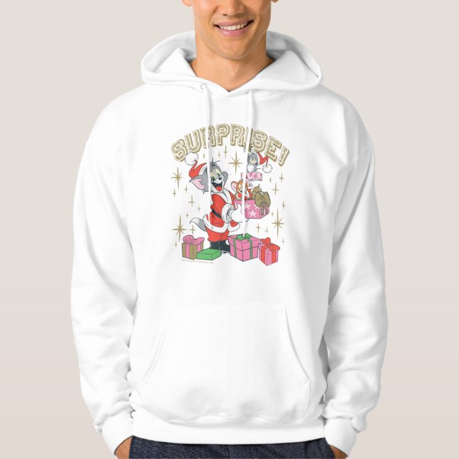 Tom, Jerry och Nibbles Helgdag Surprise Hoodie (Framsida)