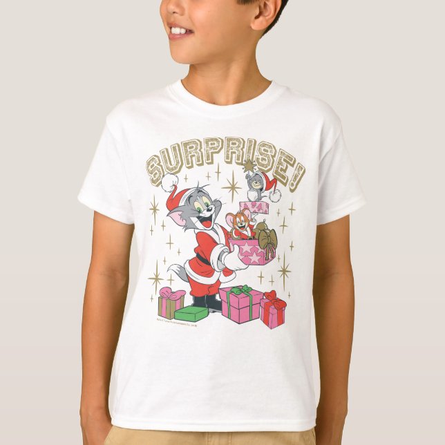 Tom, Jerry och Nibbles Helgdag Surprise T Shirt (Framsida)