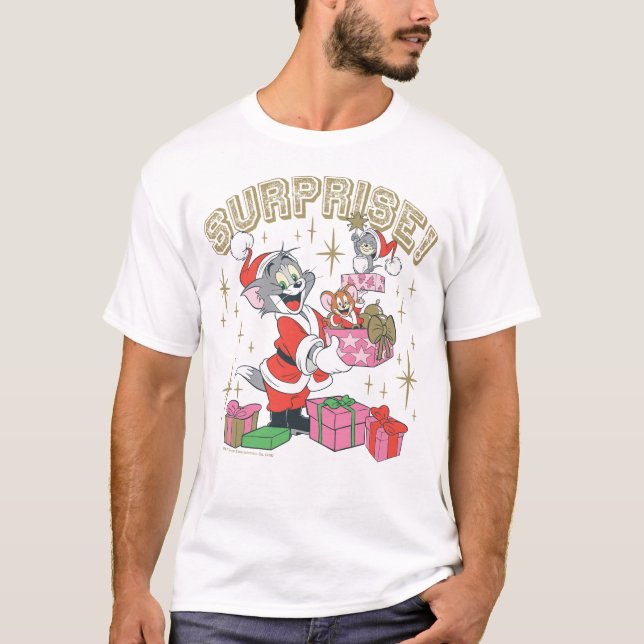 Tom, Jerry och Nibbles Helgdag Surprise T Shirt (Framsida)