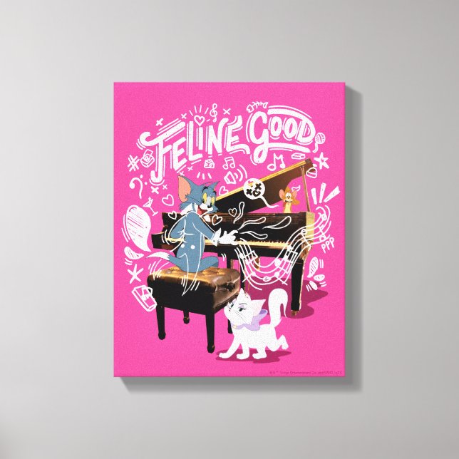 Tom & Jerry Play Piano - Feline Good Canvastryck (Framsida)