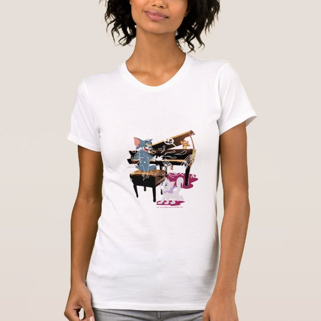 Tom & Jerry Play Piano - Kattdjurets Bra T Shirt (Framsida)