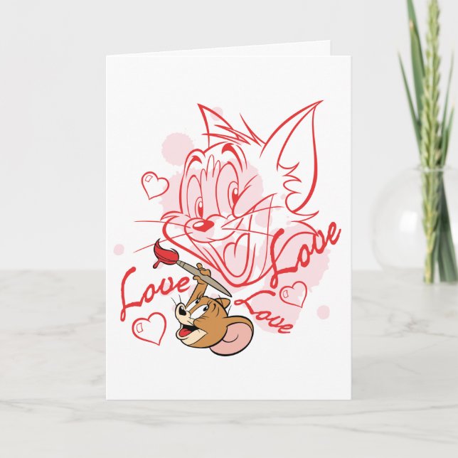 Tom & Jerry Valentine Painting Helgkort (Framsida)