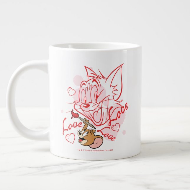 Tom & Jerry Valentine Painting Jumbo Mugg (Vänster)