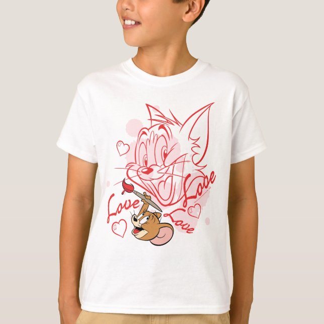 Tom & Jerry Valentine Painting T Shirt (Framsida)