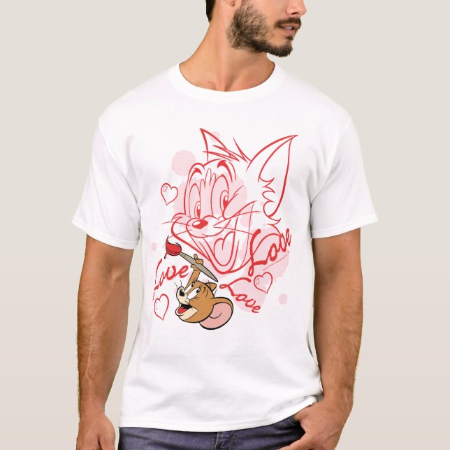 Tom & Jerry Valentine Painting T Shirt (Framsida)
