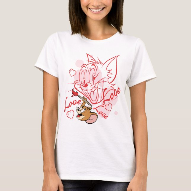 Tom & Jerry Valentine Painting T Shirt (Framsida)