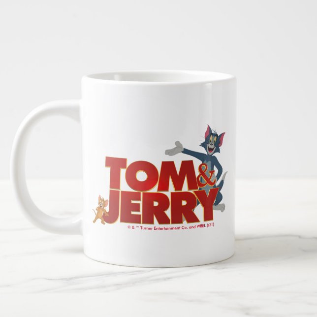 Tom & Jerry With Movie Logotyp Jumbo Mugg (Vänster)