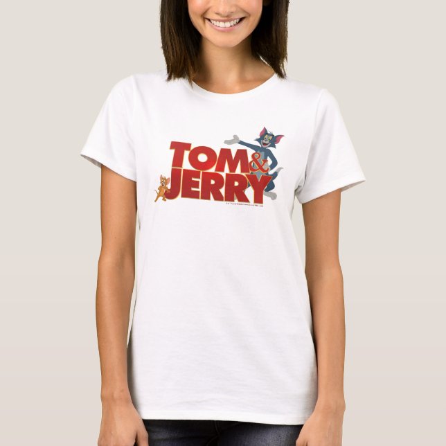Tom & Jerry With Movie Logotyp T Shirt (Framsida)