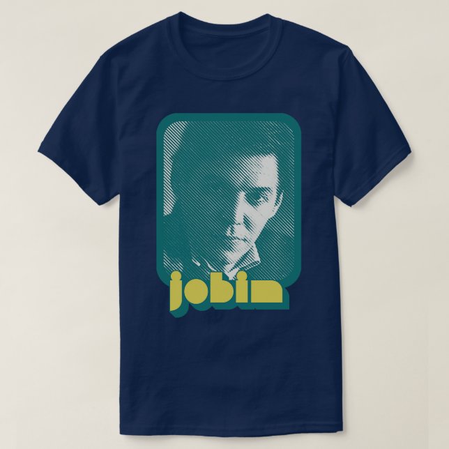 Tom Jobim Retro Stil Fläkt Art Design T Shirt (Design framsida)
