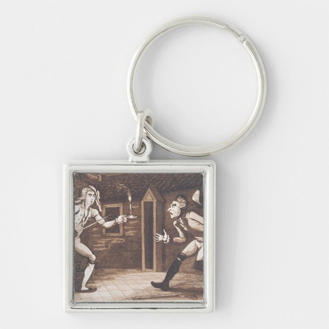 Tom Jones och Centinelen, 1799 Fyrkantig Silverfärgad Nyckelring (Framsidan)