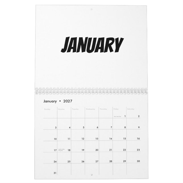 Tom kalender 2023 - Anpassningsbar med Helgdagar (Jan 2027)