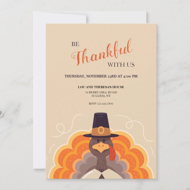 Tom Kalkon Thanksgiving-inbjudan Inbjudningar (Framsida)