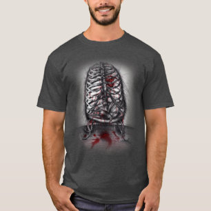 Tom Katt Anatomi Fågel Hjärta Surreal Skräck Konst Tee Shirt