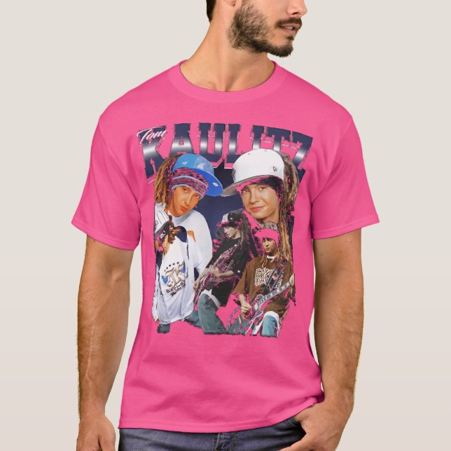 Tom Kaulitz Retro Collage T Shirt (Framsida)