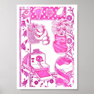 Tom Kort Magenta Poster