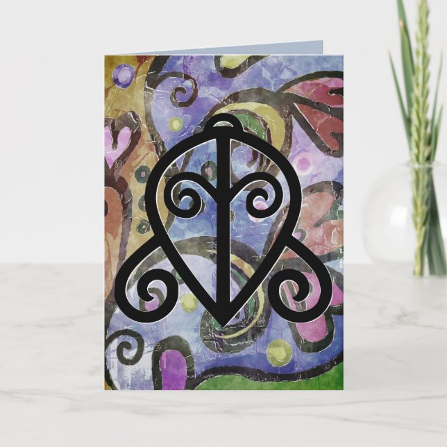 Tom kort med Adinkra-symbol för kärlek på den (Framsida)