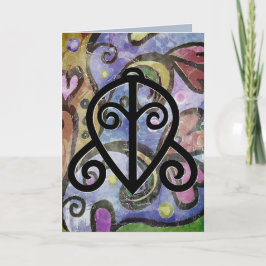 Tom kort med Adinkra-symbol för kärlek på den
