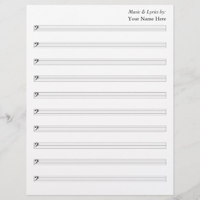 Tom Lakan Music 10 Bass Staves (Framsida)