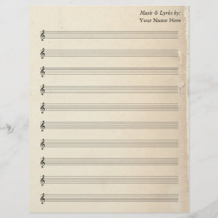Tom Lakan Music 10 Stave Vintage Gamla Bok-sidan