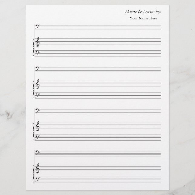 Tom Lakan Music 4 Stave Bass and Piano (Framsida)