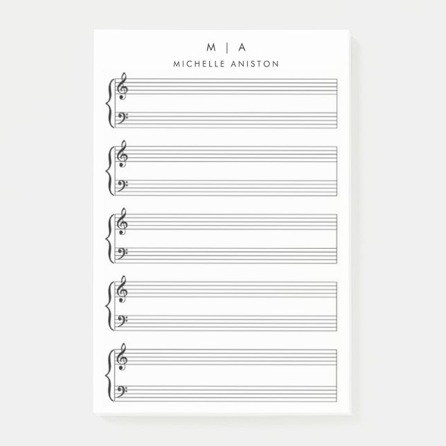 Tom Lakan Music Monogram-minimalialist Post-it Block (Framsida)