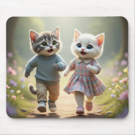 Tom & Luna Musmattor, Söt Katt Skrivbordsmatta Musmatta