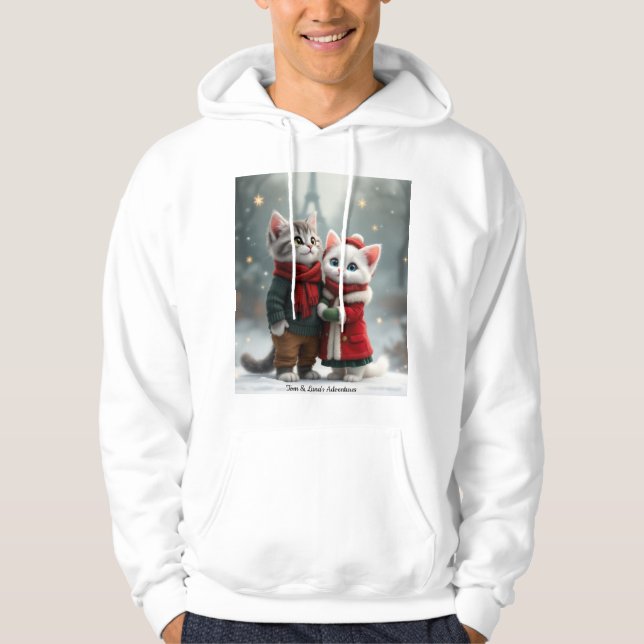 Tom & Luna’s Adventures – Snowy Walk Winter Hoodie (Framsida)
