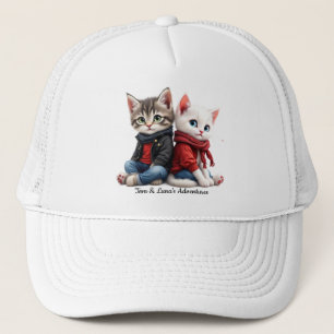Tom & Luna Vardags-Hatt – Söta Kattpar Baseball Keps