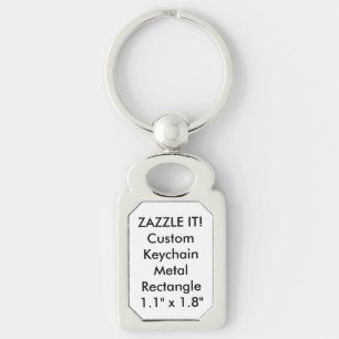Tom mall för beställnings- metallKeychain Rektangulärt Silverfärgad Nyckelring