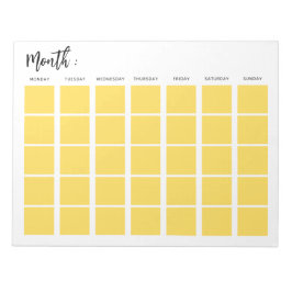 Tom månadskalender anteckningsblock