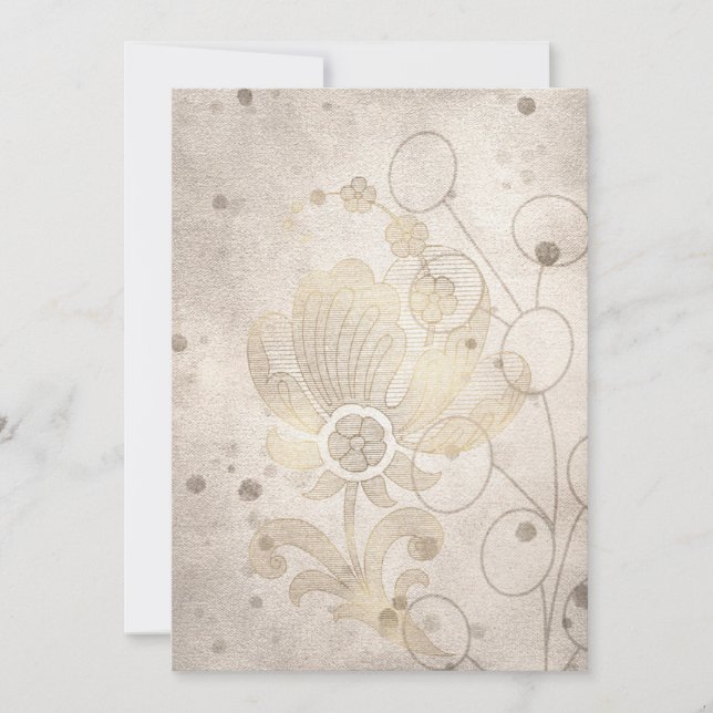 Tom minimalistisk Guld-filigree Meddelande (Framsida)