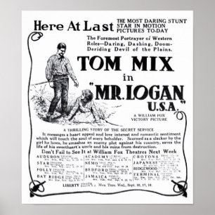 Tom Mix 1918 vintage film och poster