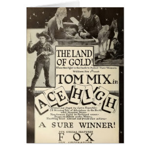 Tom Mix Ace High 1918-filmkort Hälsningskort