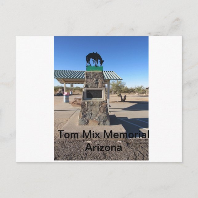 Tom Mix-minnesmärke Arizona Vykort (Framsida)
