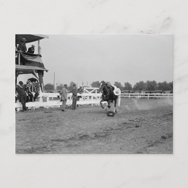 Tom Mix samlar in en hatt Vykort (Framsida)