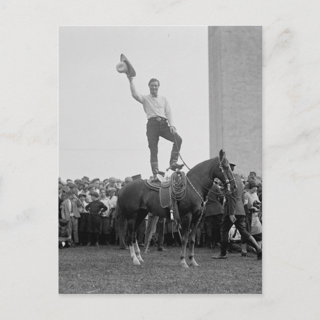Tom Mix tog med sig en grupp pojkar Vykort (Framsida)