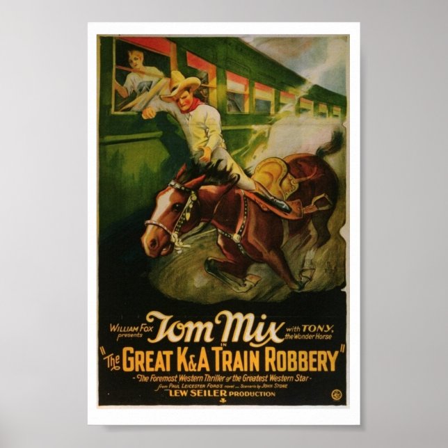 Tom Mix Underbar K&A Tåg-rån Poster (Framsidan)