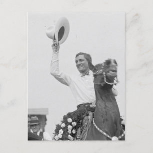 Tom Mix viftar med sin hatt Vykort
