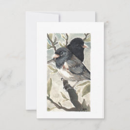 Tom - Mörk-Eyed Juncos Watercolor Tack Kort